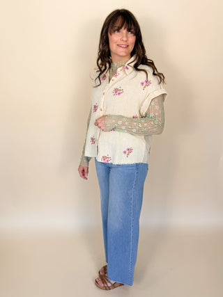 Wildflower Stitch Gauze Top