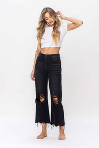 90,s Vintage Crop Flare Jeans by Vervet