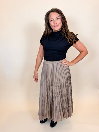 Vale Drape Mock Neck Top