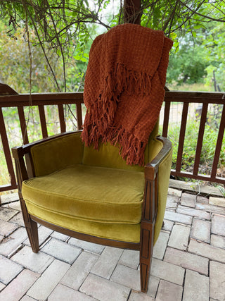 Rust Woven Chenille Throw