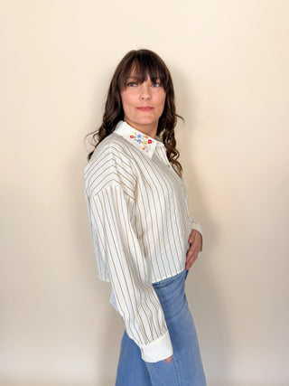 Golden Garden Embroidered Top
