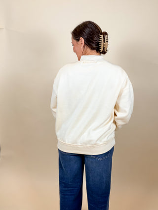 Merry Polka Dot Mock Neck Sweatshirt