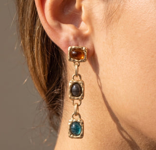 Foundry Cabochon Drop Earrings