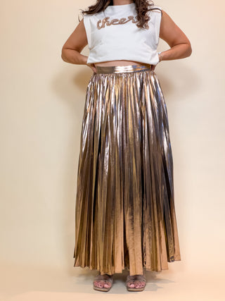 Midnight Toast Pleated Skirt