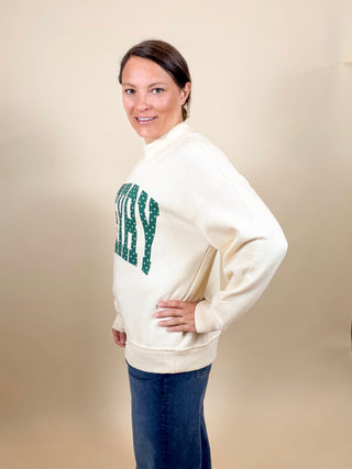 Merry Polka Dot Mock Neck Sweatshirt