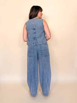 Langley Wide Leg Denim Pants