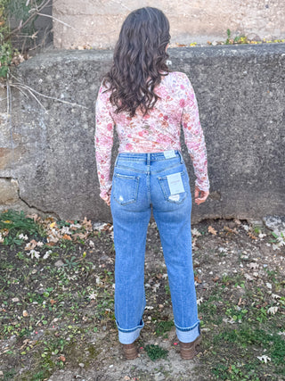 Arden Cuffed Slim Wide Jeans