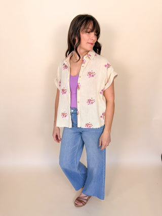 Wildflower Stitch Gauze Top