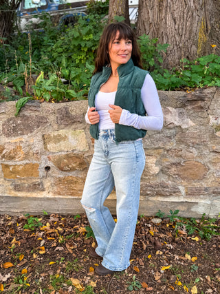 Corduroy Reversible Puffer Vest