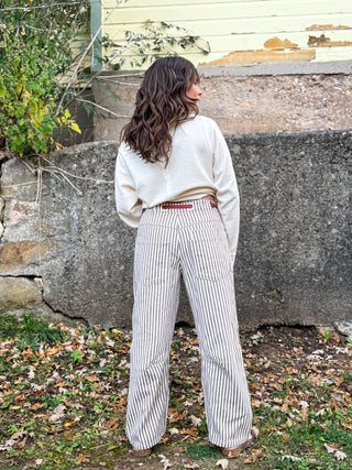 Harlow Striped Twill Barrel Pants