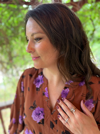 Dusky Rose Floral Maxi Dress
