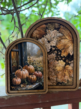 Large Fall Arch Top Framed Art