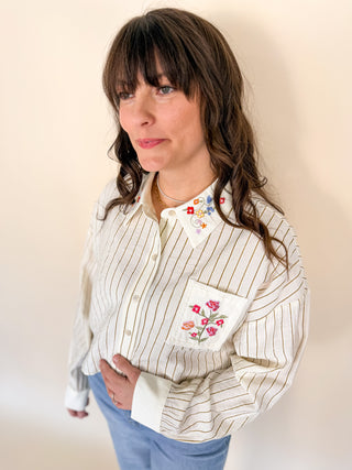Golden Garden Embroidered Top