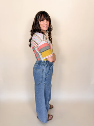 Patchwork Stripe Relaxed Tee
