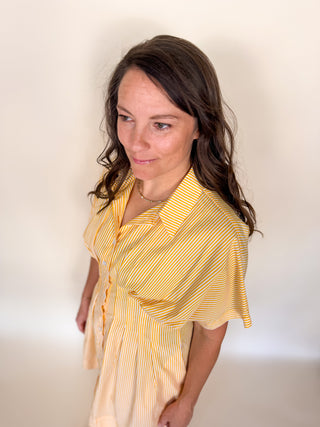 Golden Hour Stripe Shirt Dress
