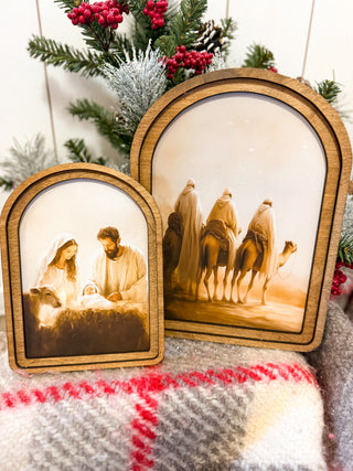 Arch Top Christmas Village Framed Art