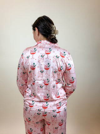 Mistletoe & Martinis Satin Pajama Set