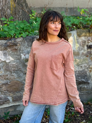 Washed Edge Knit Top
