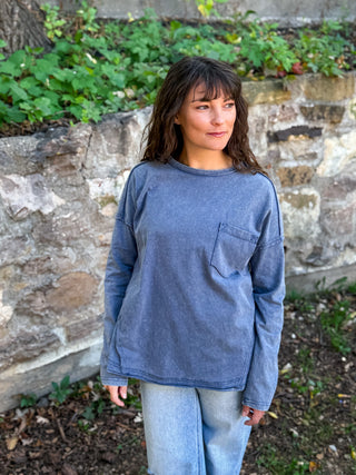 Washed Edge Knit Top