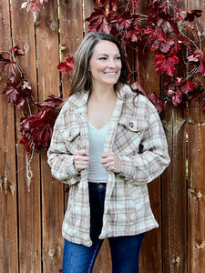 Sherpa Fleece Plaid Jacket