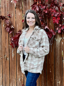 Sherpa Fleece Plaid Jacket