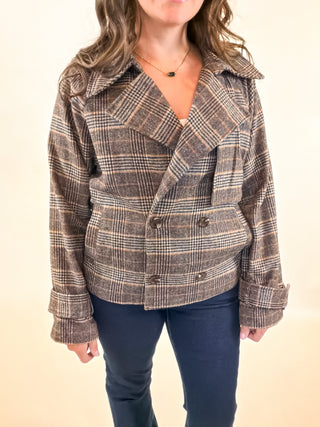 Hudson Plaid Cropped Jacket