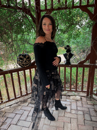 Moonlit Paisley Maxi Skirt