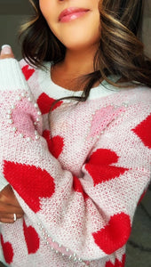 Amelia Pearl Heart Sweater