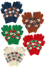 Load image into Gallery viewer, Argyle Knit Gloves
