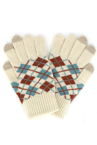 Argyle Knit Gloves