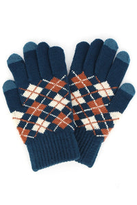 Argyle Knit Gloves
