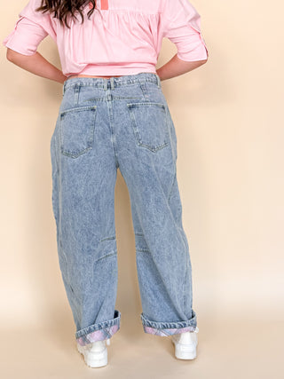 Patchwork Daydream Barrel Jeans