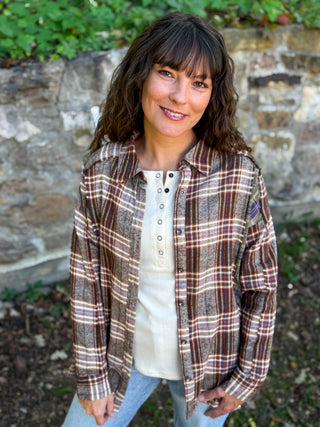 Frayed Plaid Button Down