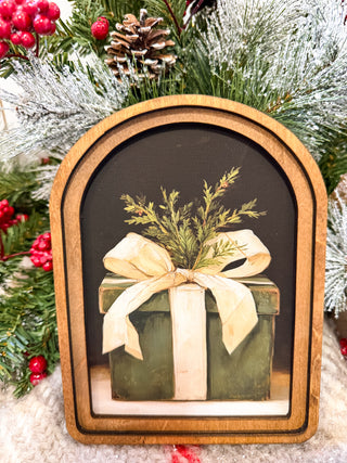 Arch Top Christmas Highland Framed Art