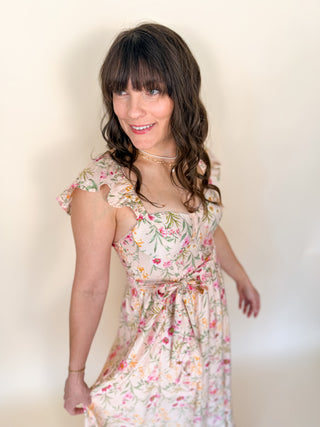 Blush Garden Midi Dress