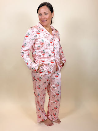 Mistletoe & Martinis Satin Pajama Set