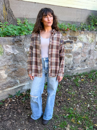 Frayed Plaid Button Down