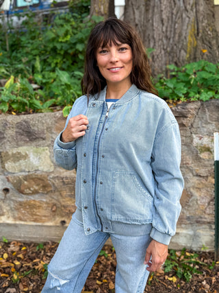 Skyline Denim Bomber Jacket