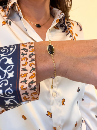 Tiger Striped Elaina Delicate Chain Bracelet
