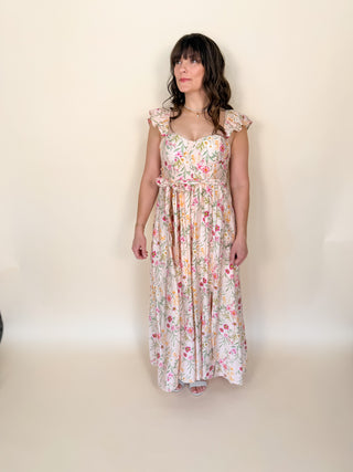 Blush Garden Midi Dress