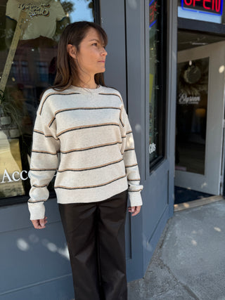 Highline Crewneck Soft Knit Stripe Sweater