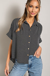 Short Sleeve Button Down Top