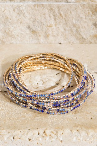 Brass Glass Chain Bracelet Set