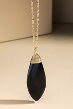 Load image into Gallery viewer, Brass &amp; Oval Natural Stone Necklace
