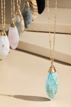 Load image into Gallery viewer, Brass &amp; Oval Natural Stone Necklace
