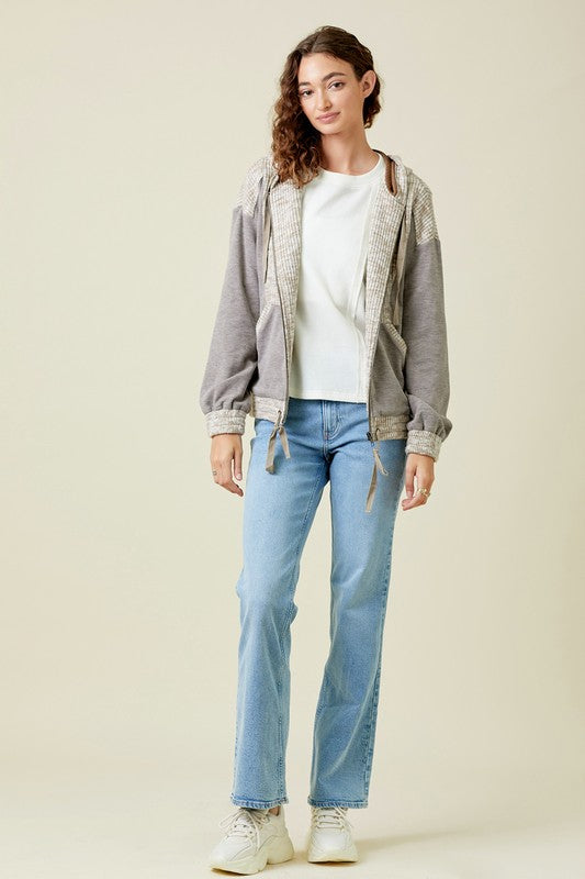 Brushed Knit Hoodie Jacket