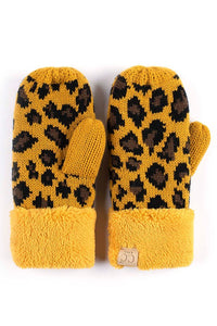 CC Knitted Leopard Mittens