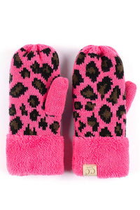 CC Knitted Leopard Mittens