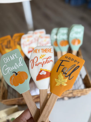 Fall Spatulas- oh my gourd, hey there pumpkin, happy fall