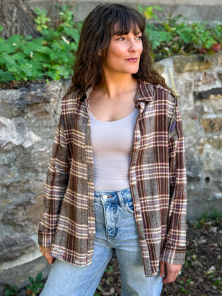 Frayed Plaid Button Down